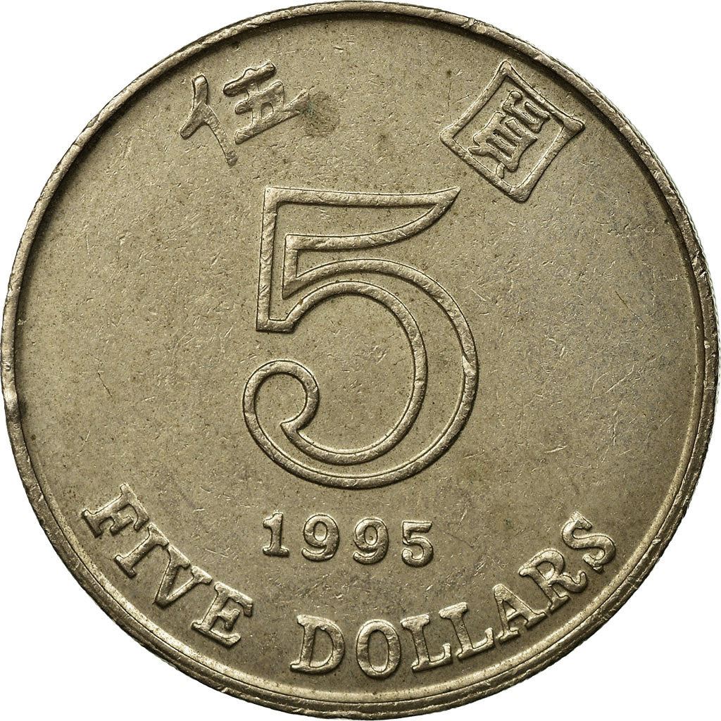 Hong Kong | 5 Dollars Coin | Orchid flower | Km:65 | 1993 - 2019