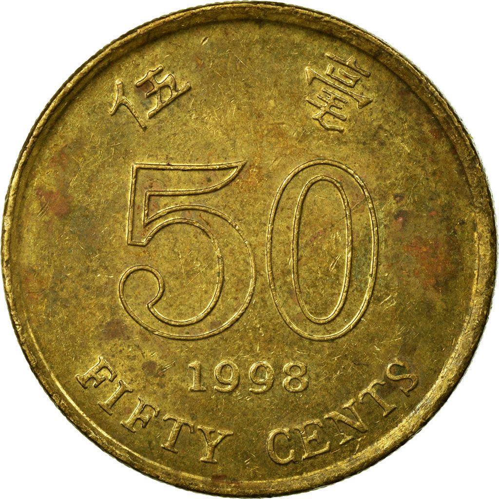 Hong Kong | 50 Cents Coin | Orchid flower | Km:68 | 1993 - 2017