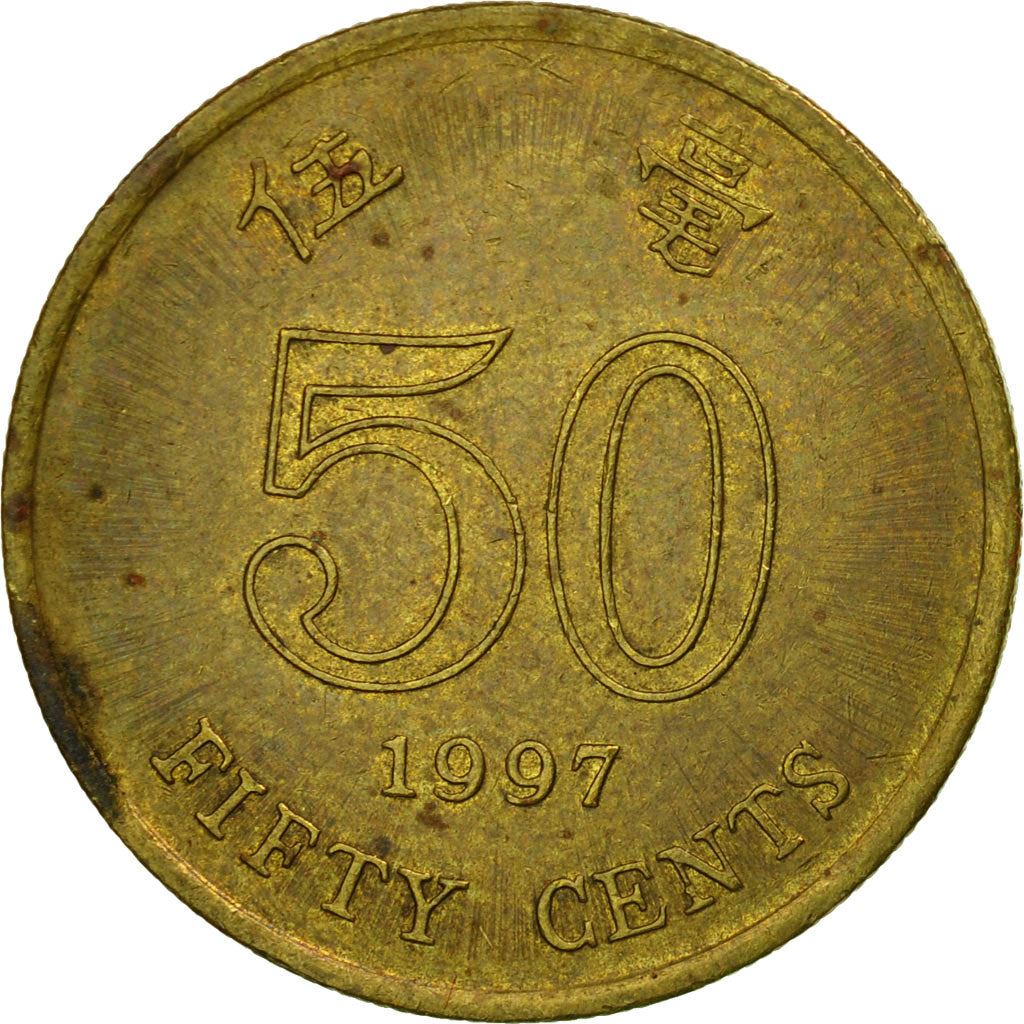 Hong Kong | 50 Cents Coin | Orchid flower | Km:68 | 1993 - 2017