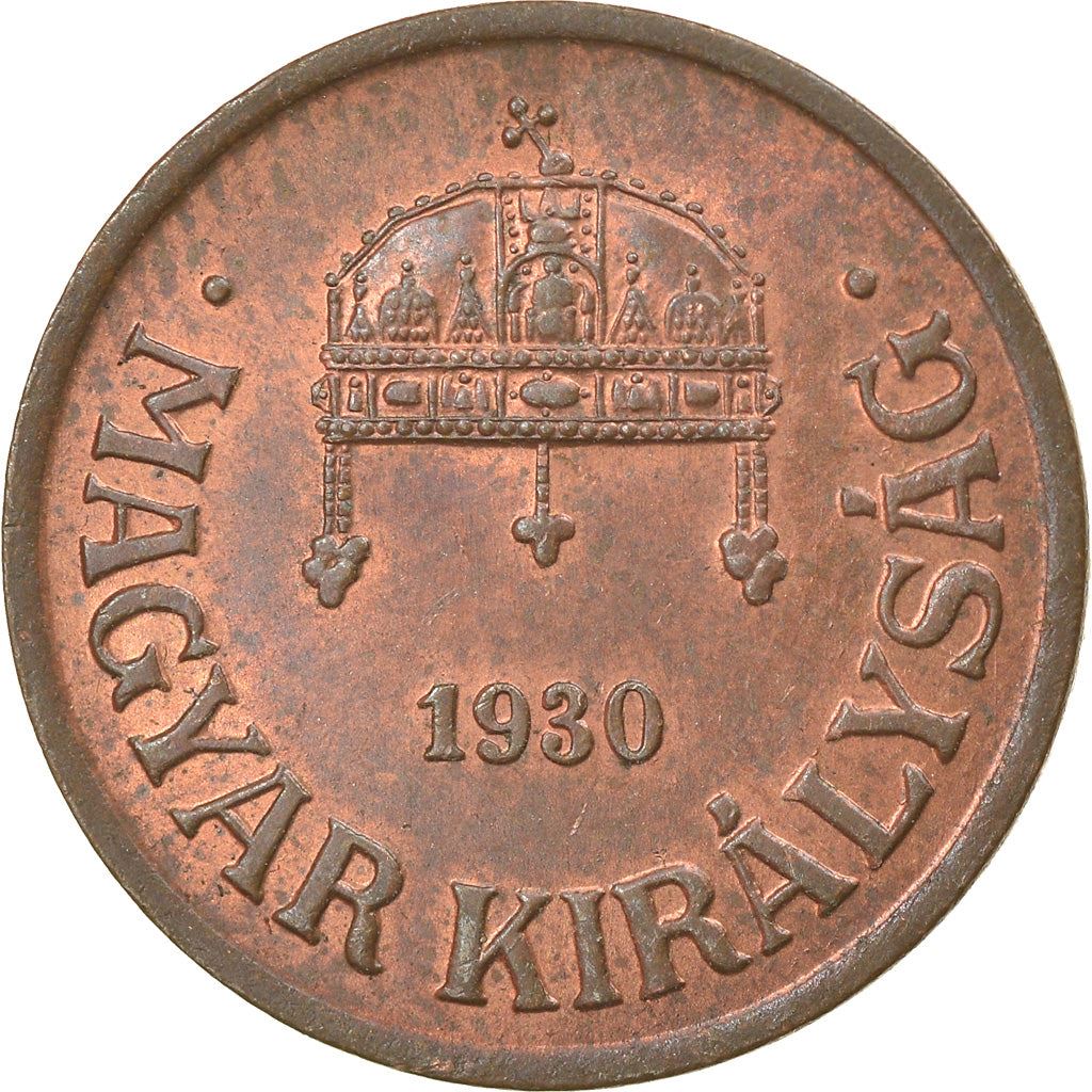 Hungary 1 Filler Coin | Miklos Horthy | Crown | KM505 | 1926 - 1939