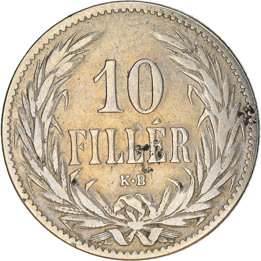 Hungary 10 Filler Coin | Franz Joseph I | Holy Crown | KM482 | 1892 - 1914