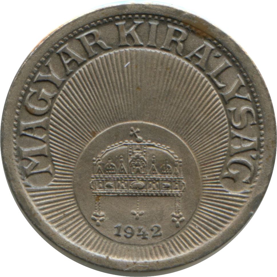 Hungary 10 Filler Coin | Miklos Horthy | Saint Stephen Crown | KM507a | 1940 - 1942