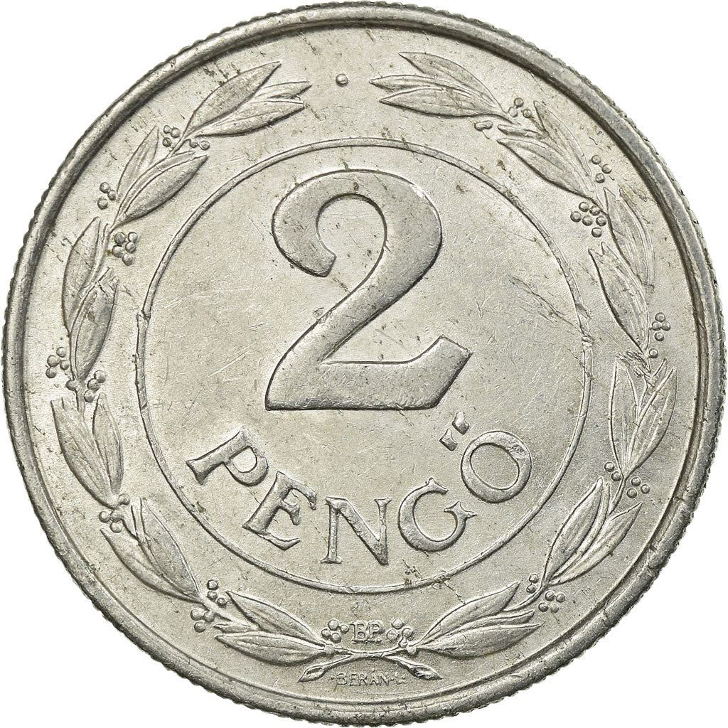 Hungary | 2 Pengo Coin | Miklos Horthy | KM522 | 1941 - 1943