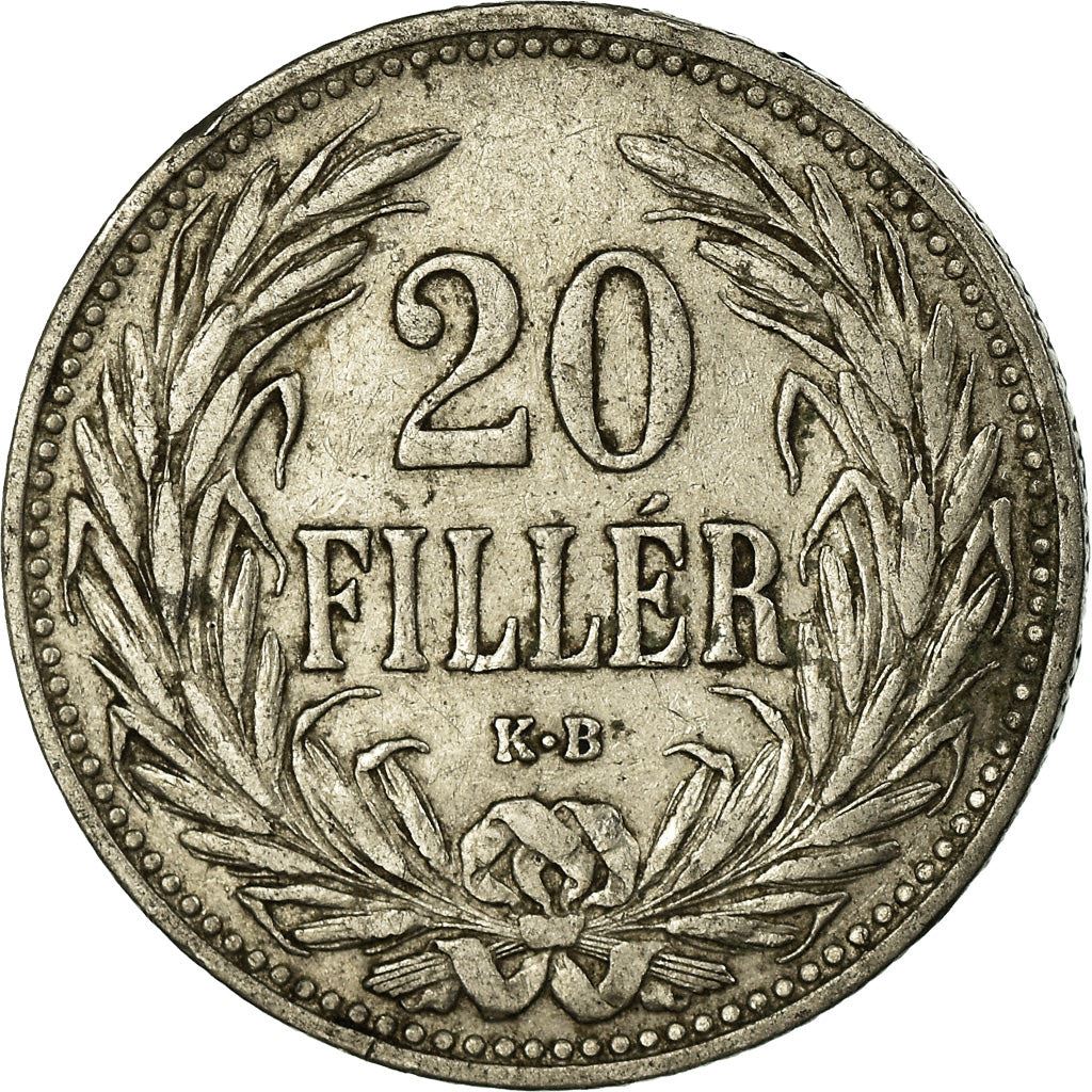 Hungary 20 Filler Coin | Franz Joseph I | Holy Crown | KM483 | 1892 - 1914