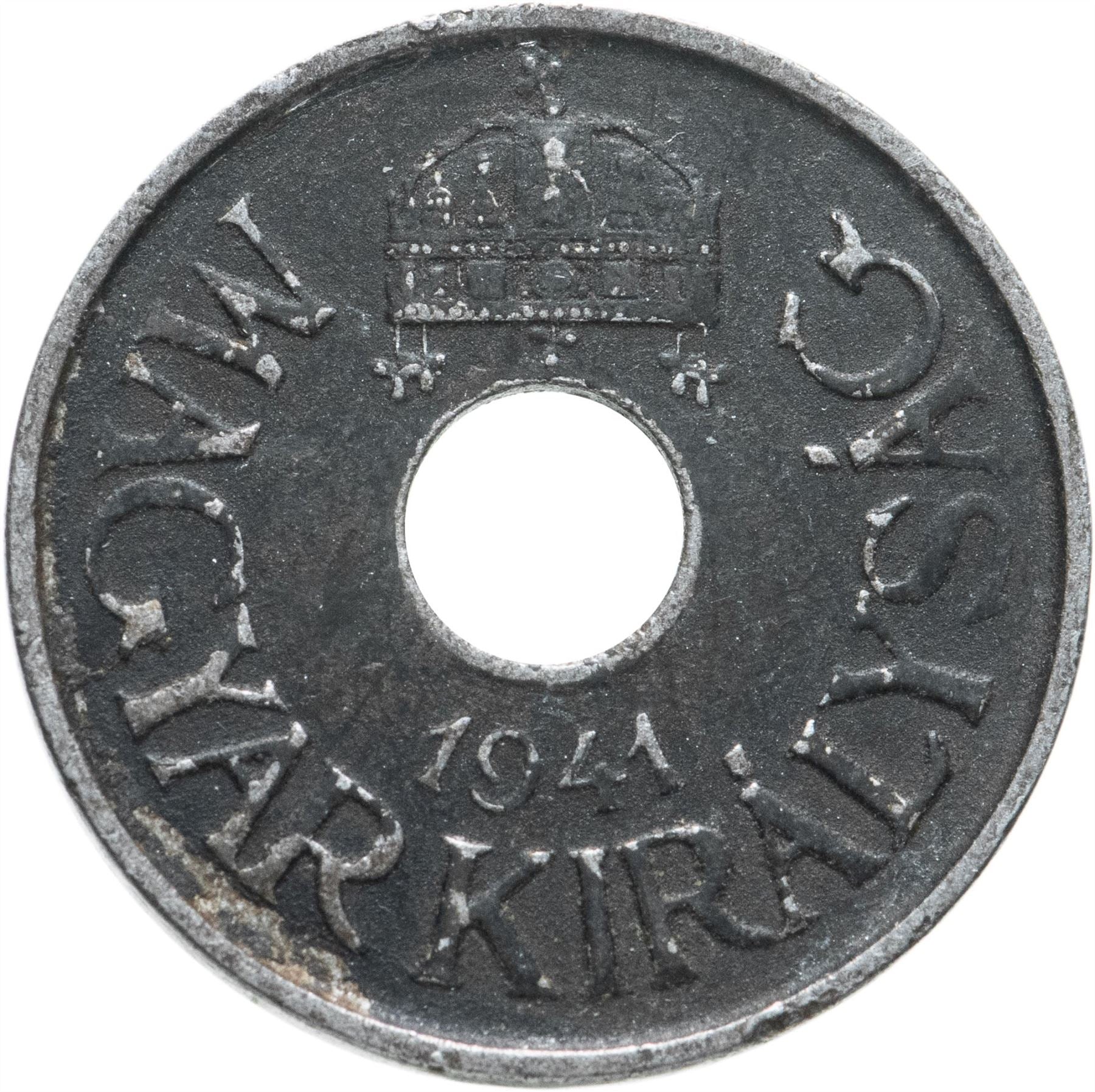 Hungary 20 Filler Coin | Miklos Horthy | Crown | KM520 | 1941 - 1944