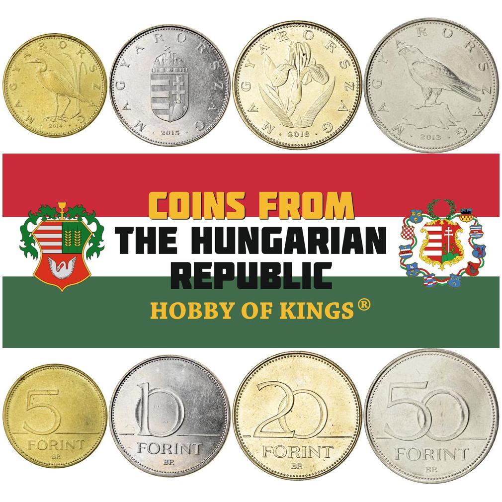 Hungary | 4 Coin Set | 5 10 20 50 Forint | Saker Falcon | 2012 - 2024