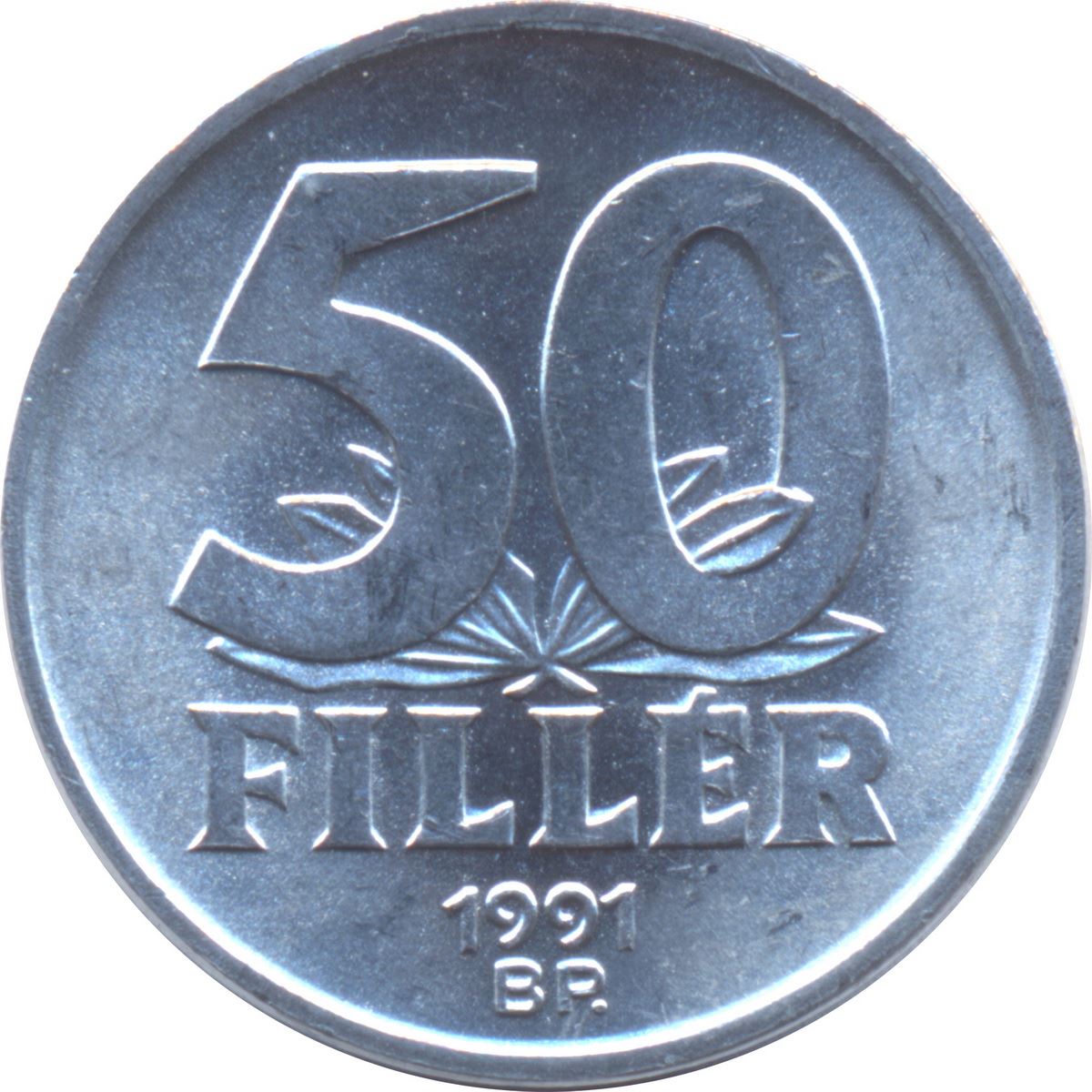 Hungary 50 Filler Coin | Erzsebet Bridge | Budapest | KM677 | 1990 - 1999