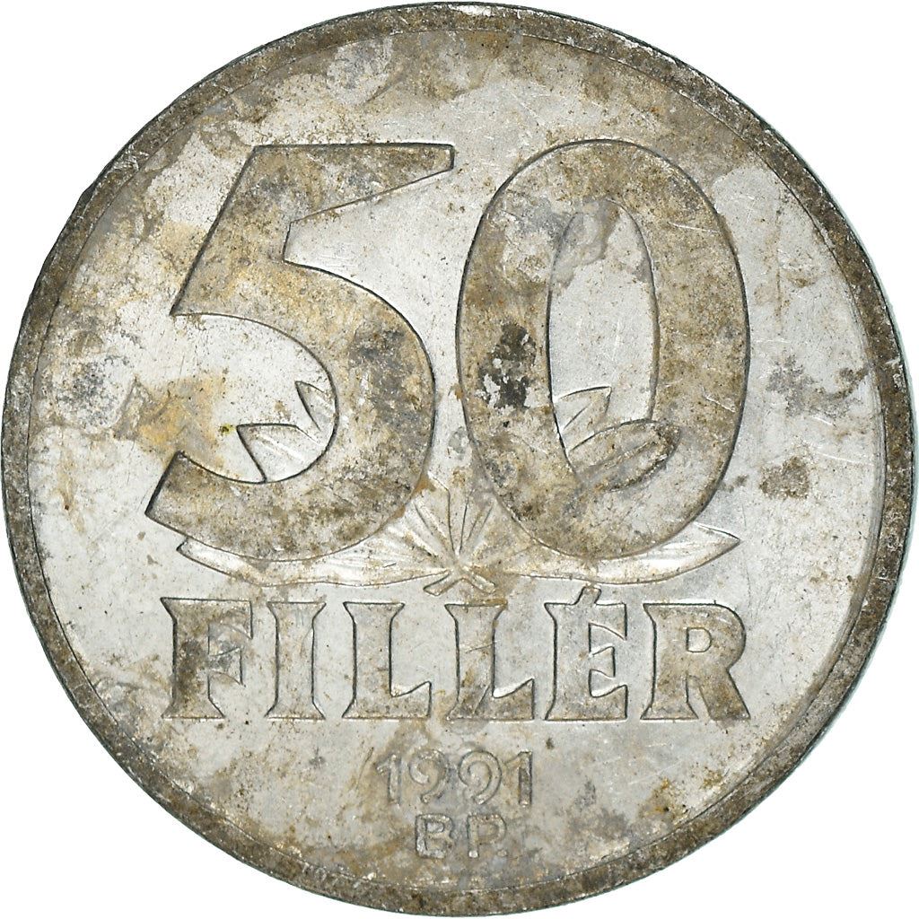 Hungary 50 Filler Coin | Erzsebet Bridge | Budapest | KM677 | 1990 - 1999