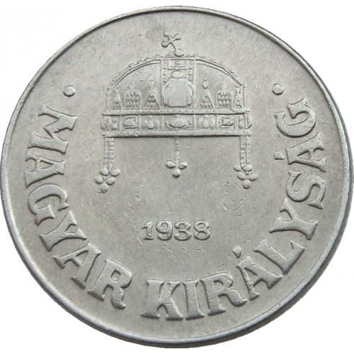 Hungary | 50 Filler Coin | Miklos Horthy | Sacred Crown | KM509 | 1926 - 1940