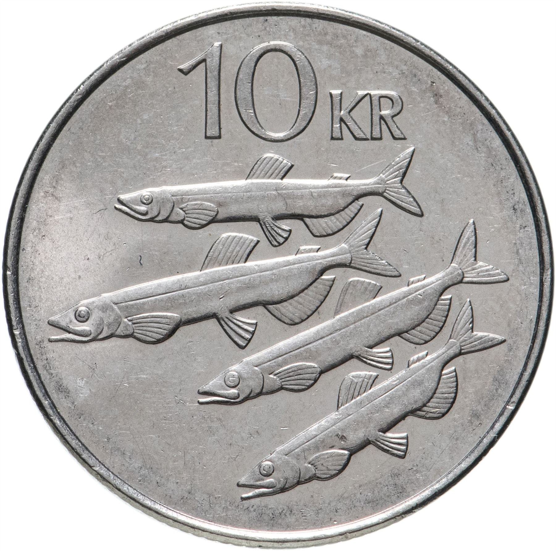 Iceland | 10 Kronur | 100 Coins | Eagle Gammur | Capelin Fish | Icelandic Mythology | 1996 - 2008