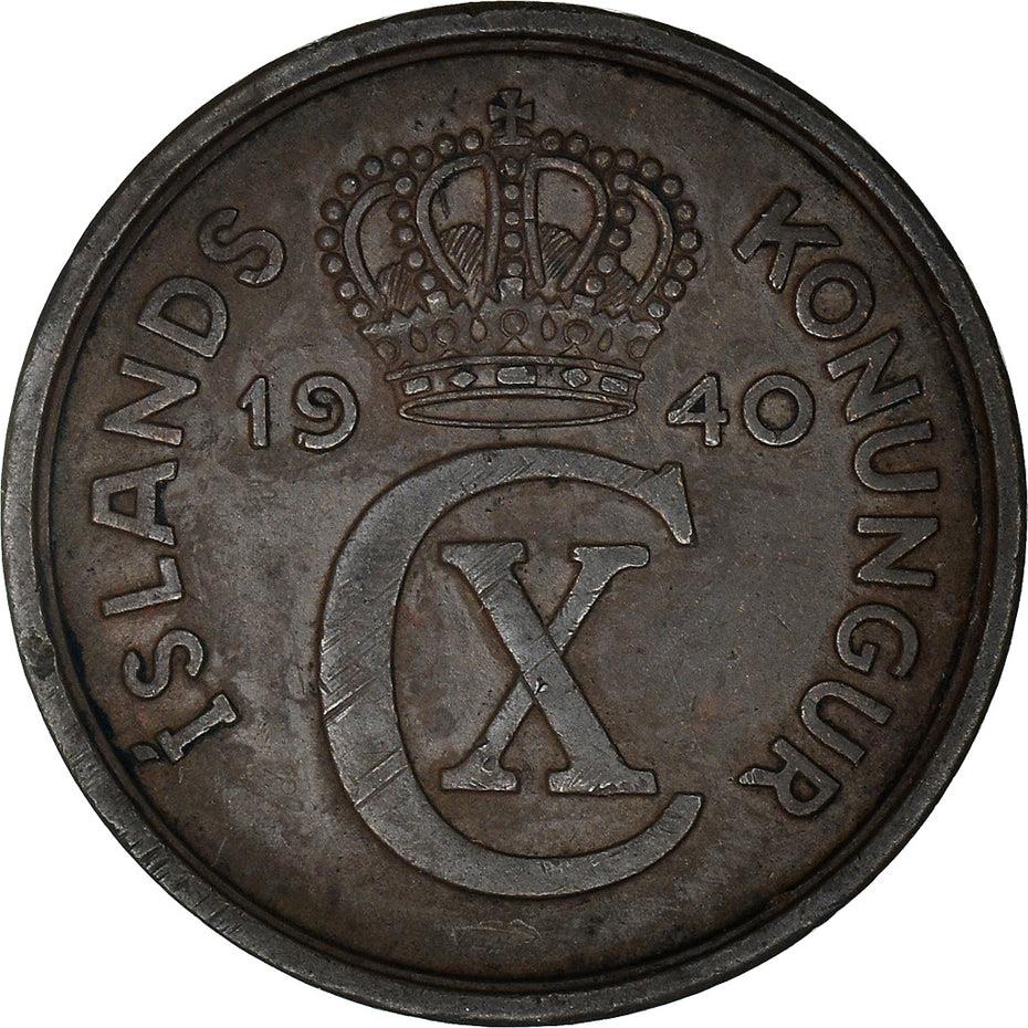 Iceland 2 Aurar Coin | Christian X | KM6 | 1926 - 1942