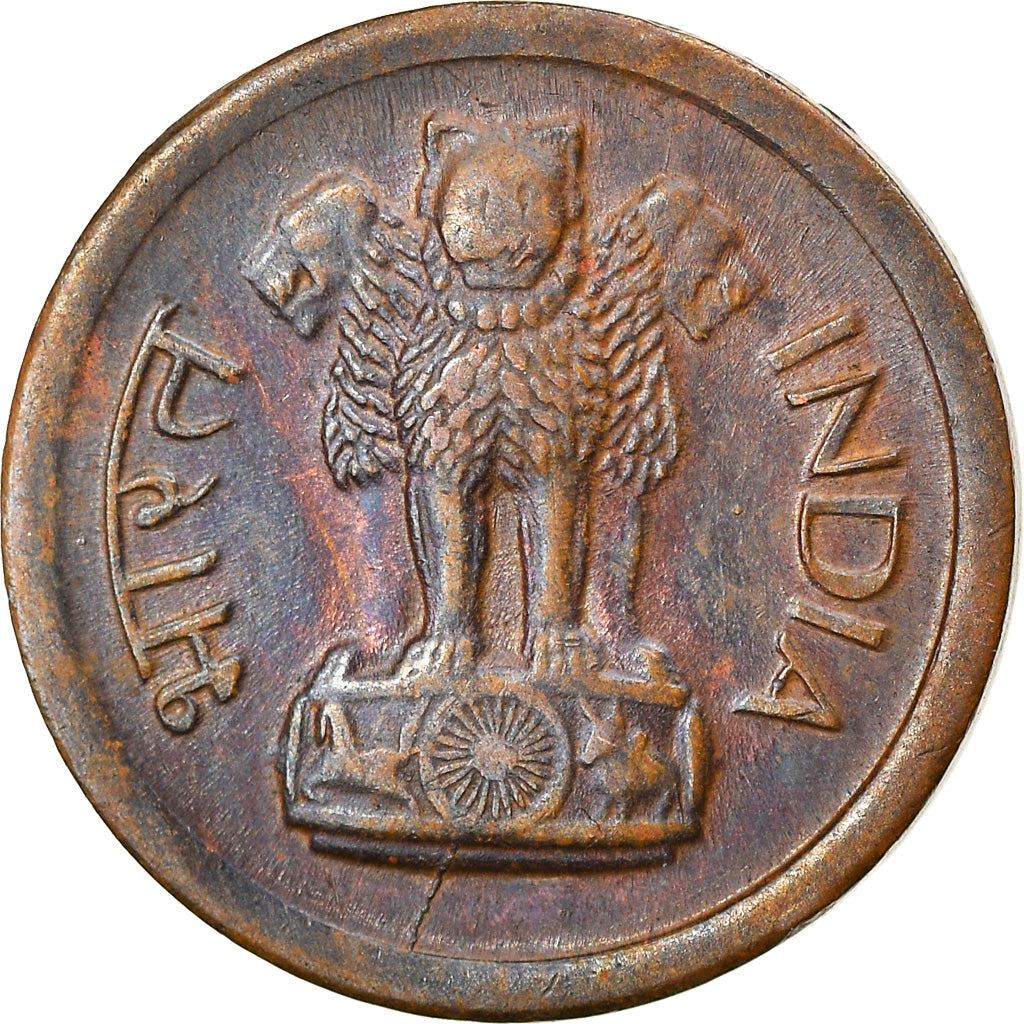 India | 1 Naya Paisa Coin | Ashoka lion | Km:8 | 1957 - 1961