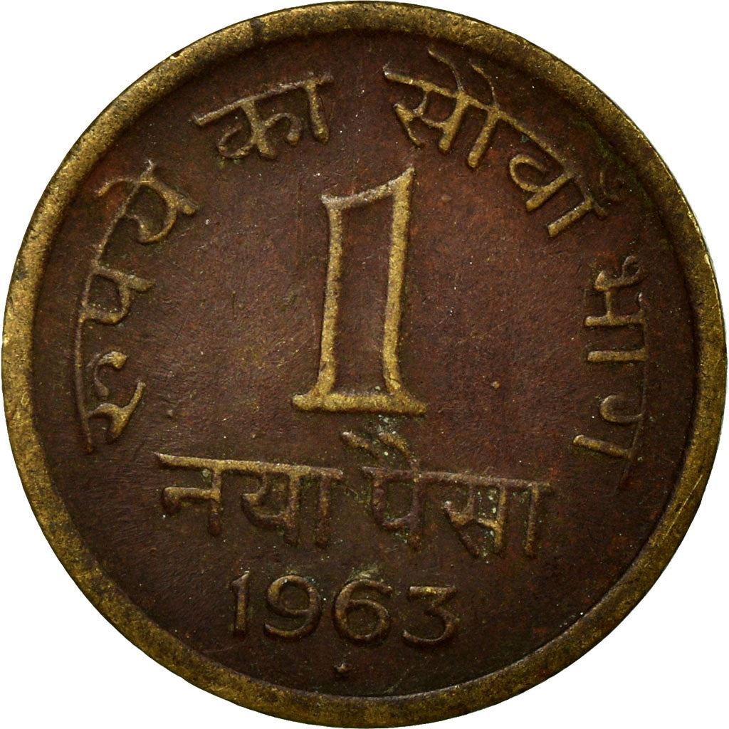 India | 1 Naya Paisa Coin | Ashoka lion | Km:8A | 1962 - 1963