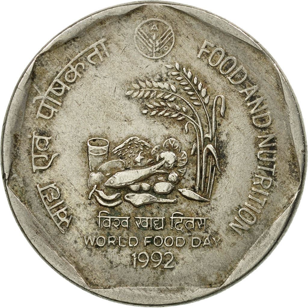 India | 1 Rupee Coin | FAO | Km:94 | 1992