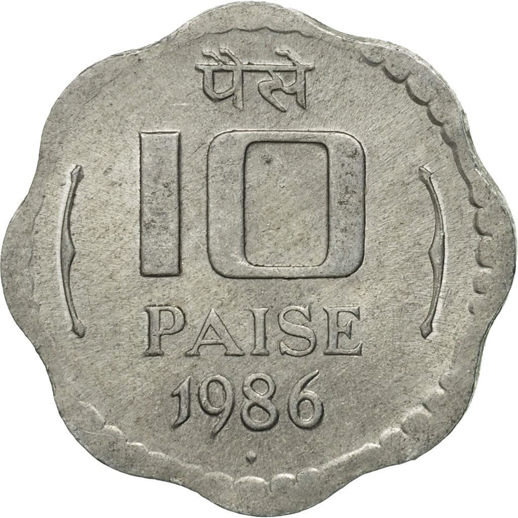 India | 10 Paise Coin | Ashoka lion | Km:39 | 1983 - 1993