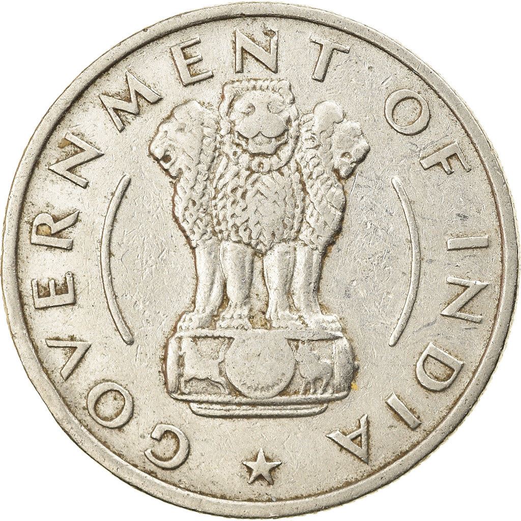 India | 1/2 Rupee Coin | Ashoka lion | Km:6 | 1950 - 1956