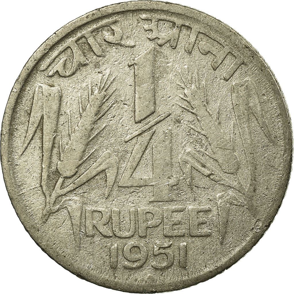 India | 1/4 Rupee Coin | Ashoka lion | Km:5 | 1950 - 1955