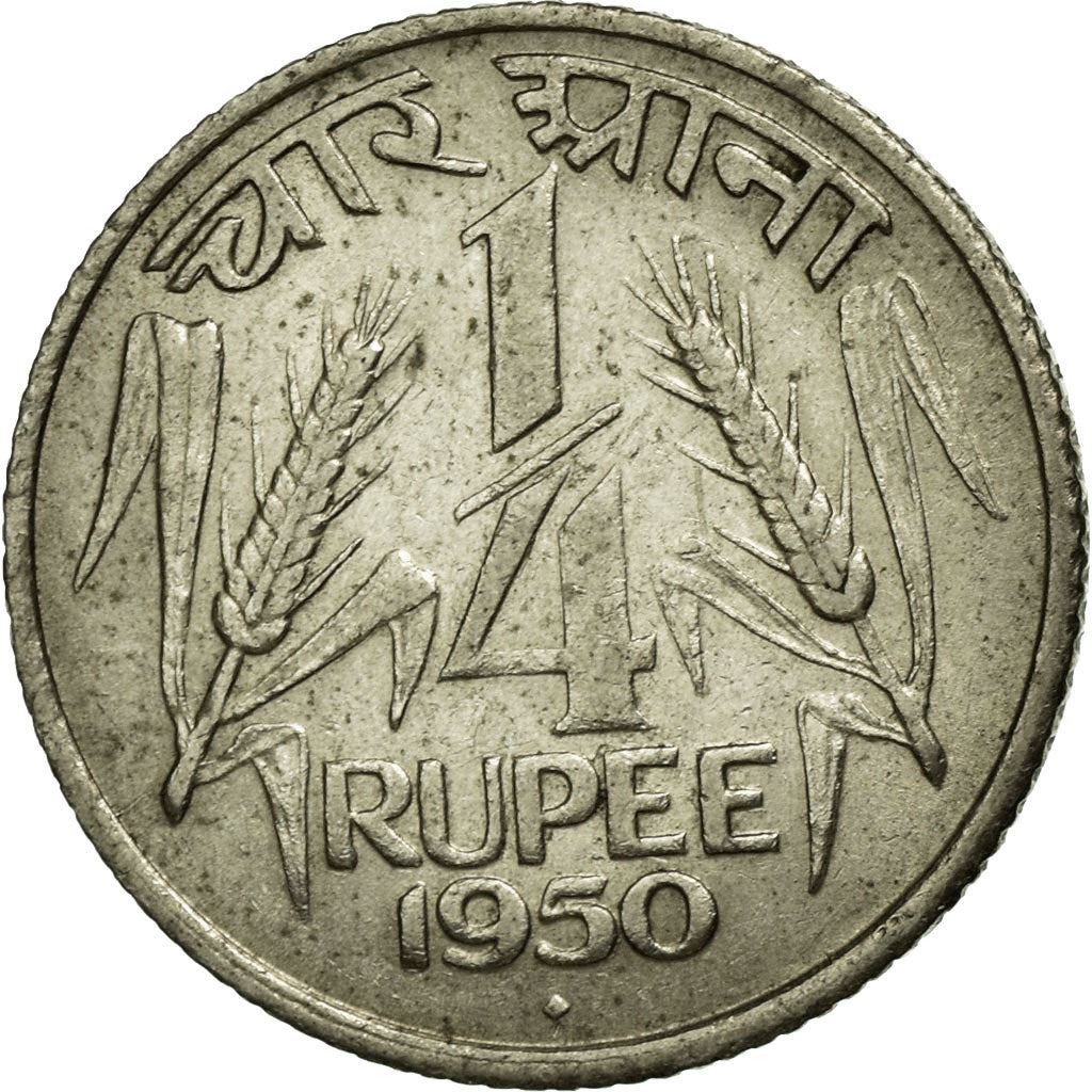 India | 1/4 Rupee Coin | Ashoka lion | Km:5 | 1950 - 1955