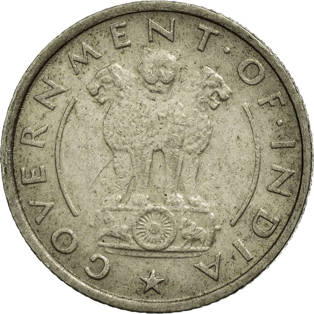 India | 1/4 Rupee Coin | Ashoka lion | Km:5 | 1950 - 1955