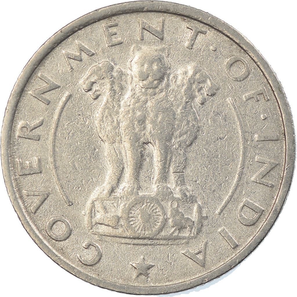 India | 1/4 Rupee Coin | Ashoka lion | Km:5 | 1950 - 1955