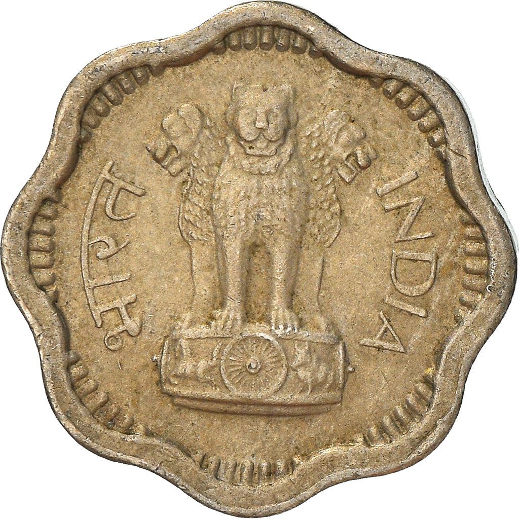 India | 2 Naye Paise Coin | Ashoka lion | Km:11 | 1957 - 1963