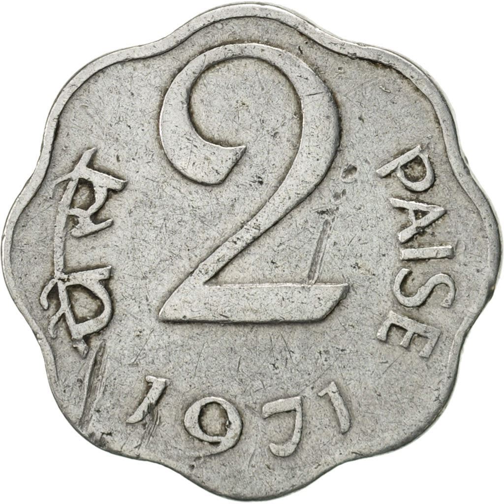 India | 2 Paise Coin | Ashoka lion | Km:13 | 1965 - 1981