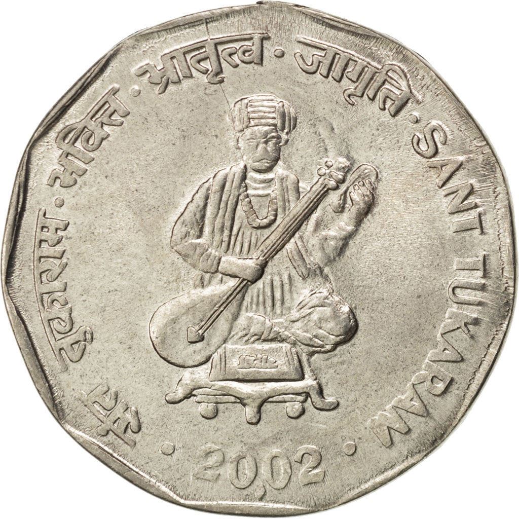 India | 2 Rupees Coin | Sant Tukaram | Km:305 | 2002