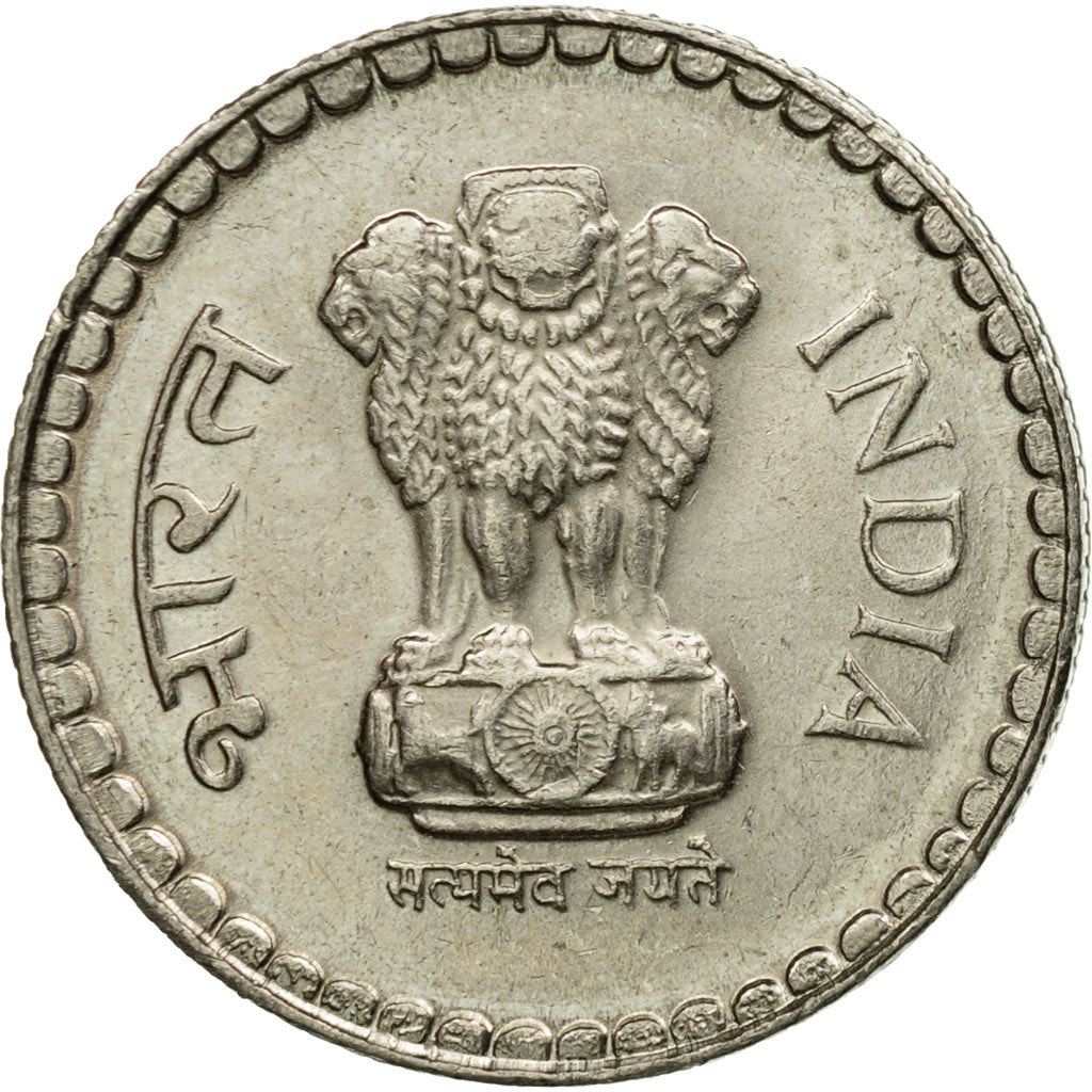 India | 5 Rupees Coin | Ashoka lion | Km:154 | 1992 - 2004