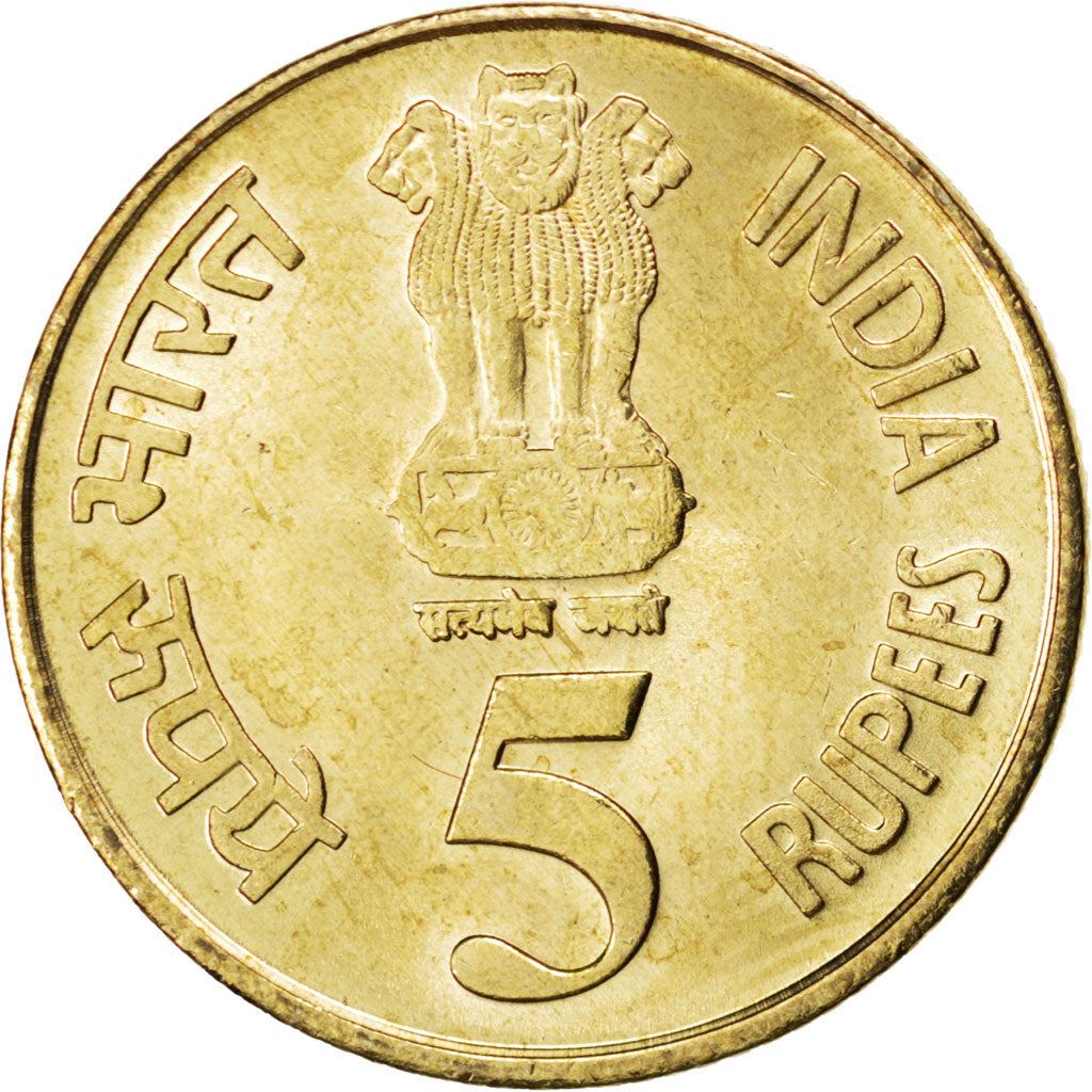 India | 5 Rupees Coin | Bengal Tiger | Km:387 | 2010