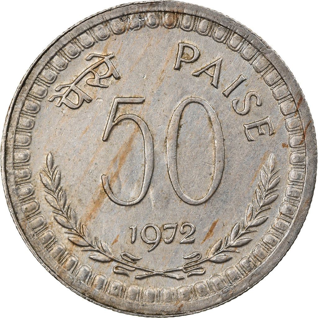 India 50 Paise Coin | 1972 - 1973 KM61