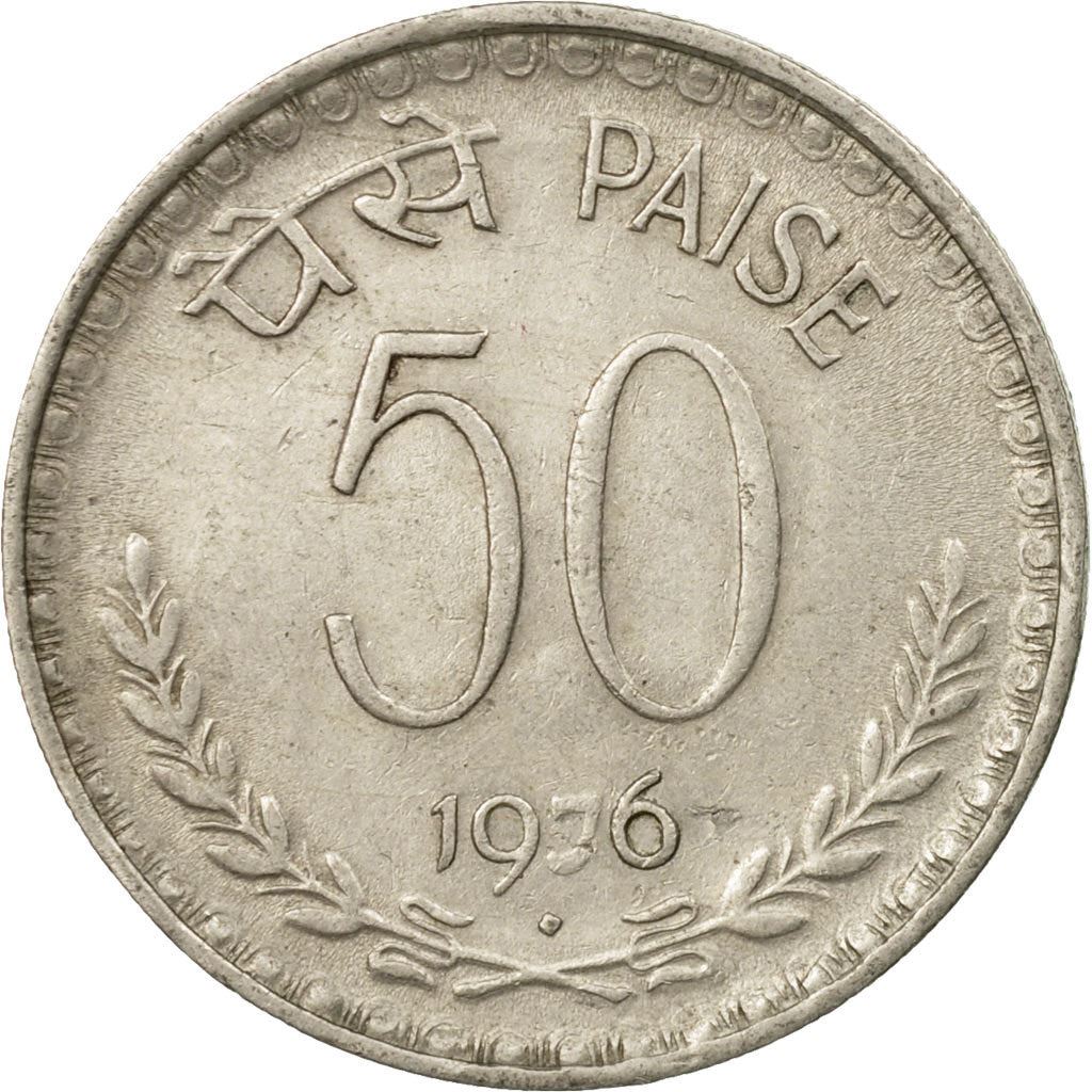 India | 50 Paise Coin | Ashoka Lion | Km:63 | 1974 - 1983