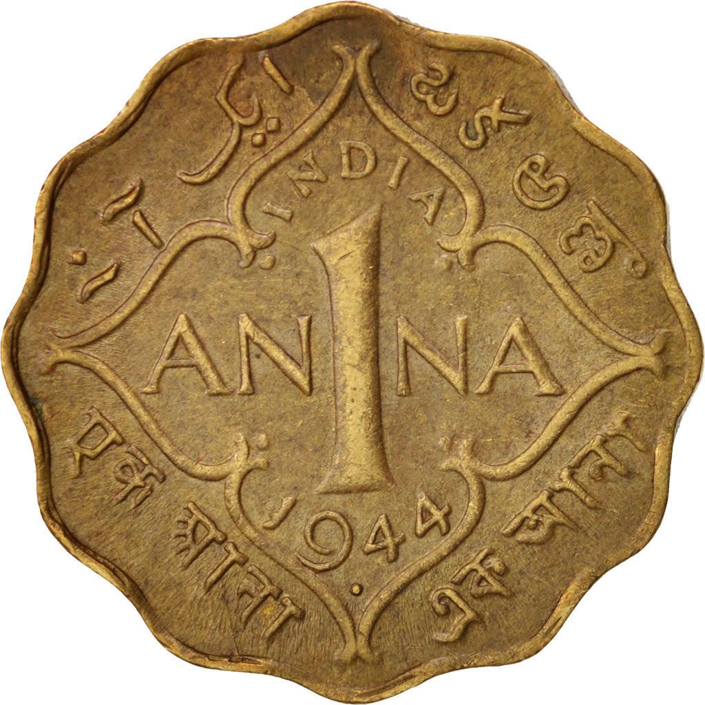 India - British | 1 Anna Coin | King George VI | Km:537A | 1942 - 1944