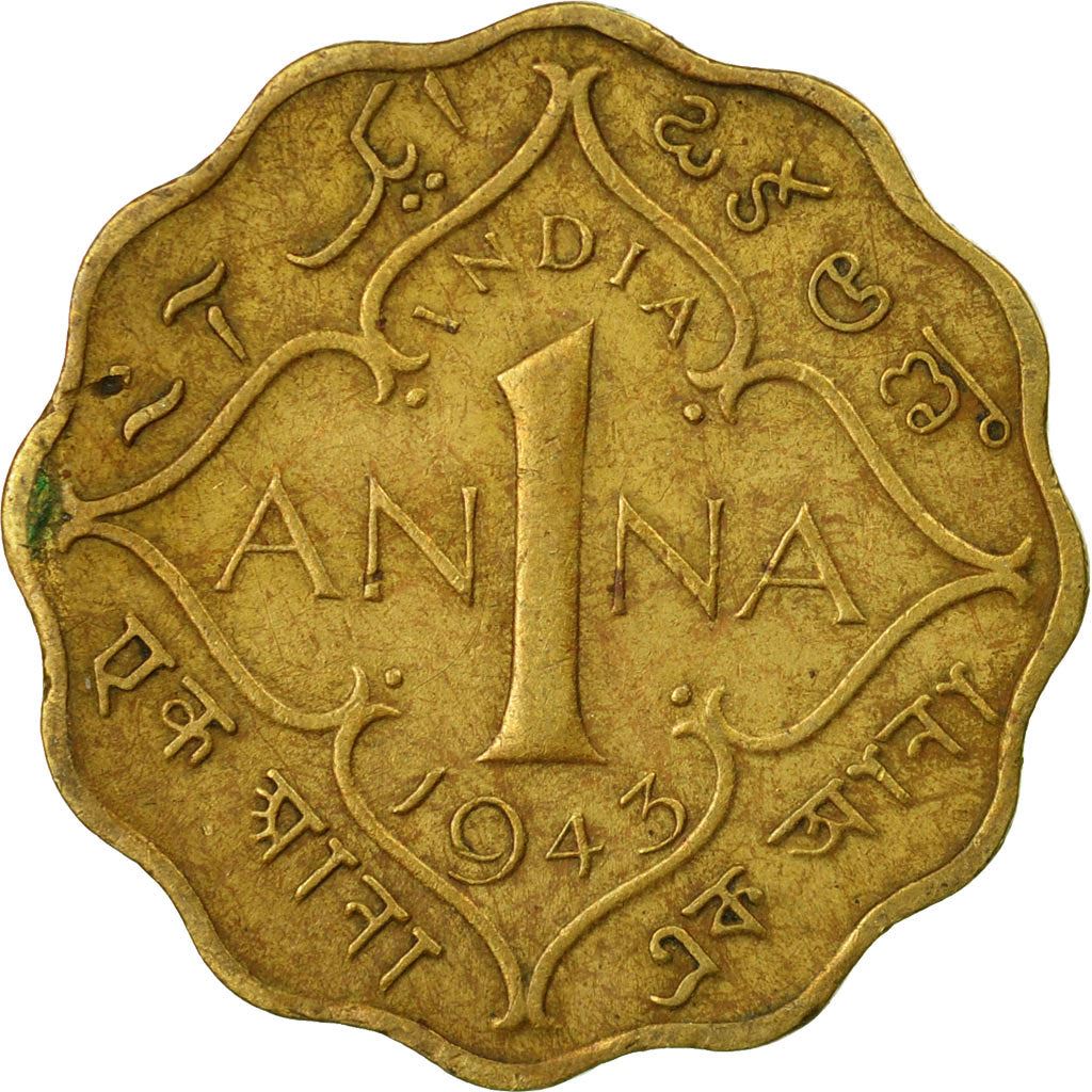 India - British | 1 Anna Coin | King George VI | Km:537A | 1942 - 1944