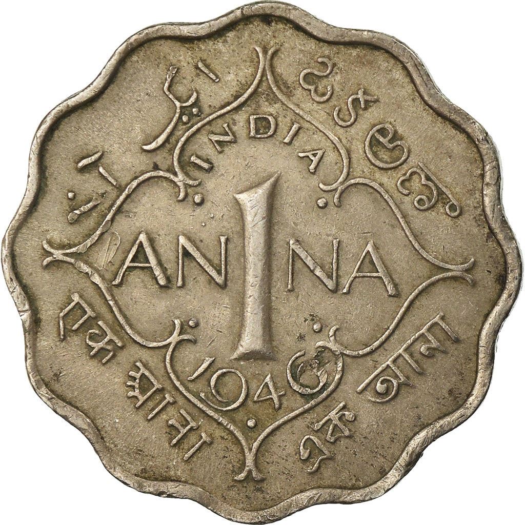 India - British | 1 Anna Coin | King George VI | Km:538 | 1946 - 1947