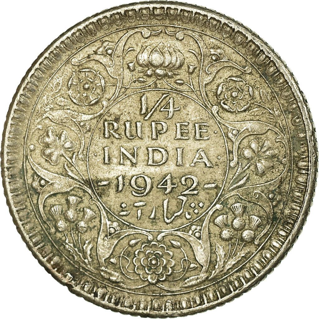 India - British | 1/4 Rupee Coin | King George VI | Km:547 | 1943 - 1945