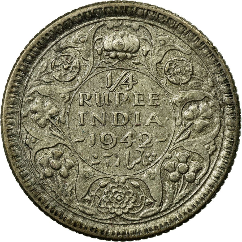 India - British | 1/4 Rupee Coin | King George VI | Km:547 | 1943 - 1945