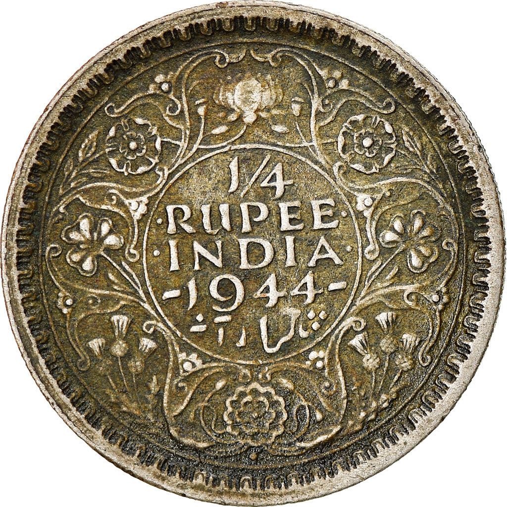 India - British | 1/4 Rupee Coin | King George VI | Km:547 | 1943 - 1945