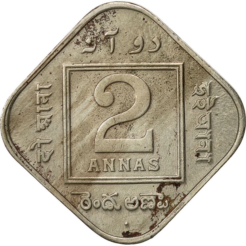 India - British | 2 Annas Coin | King George V | Km:516 | 1918 - 1936