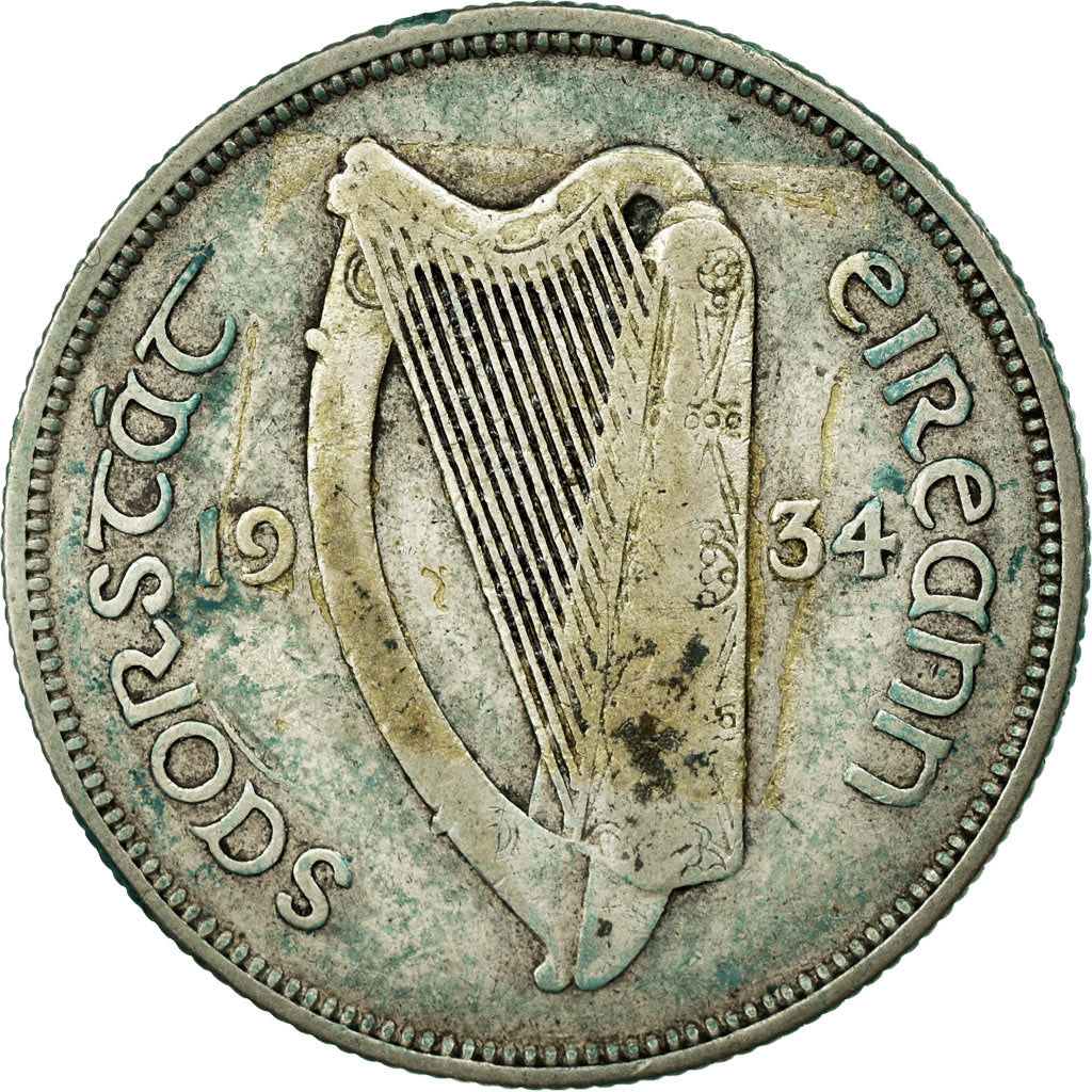 Ireland Coin Irish 1 Floirin | Salmon | Celtic Harp | KM7 | 1928 - 1937