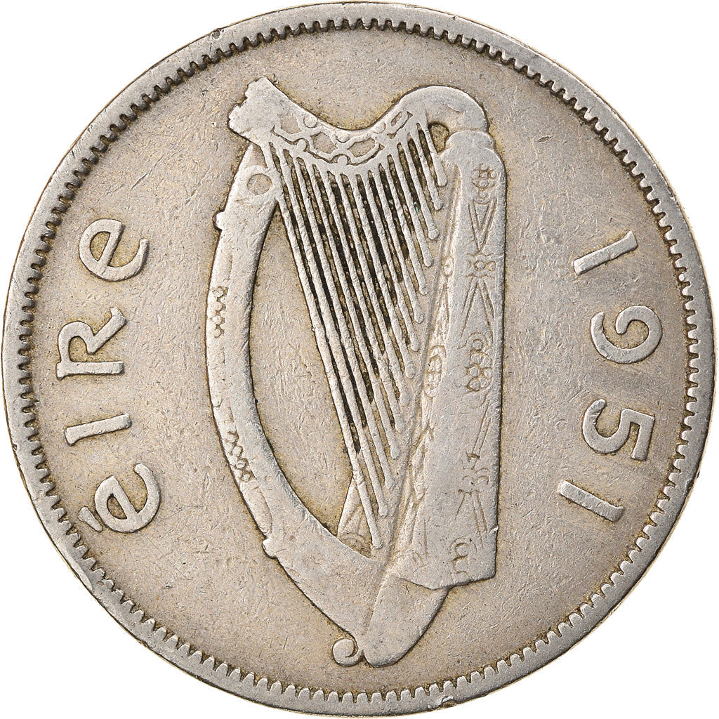 Ireland Coin Irish 1 Floirin | Salmon | Harp | KM15a | 1951 - 1968