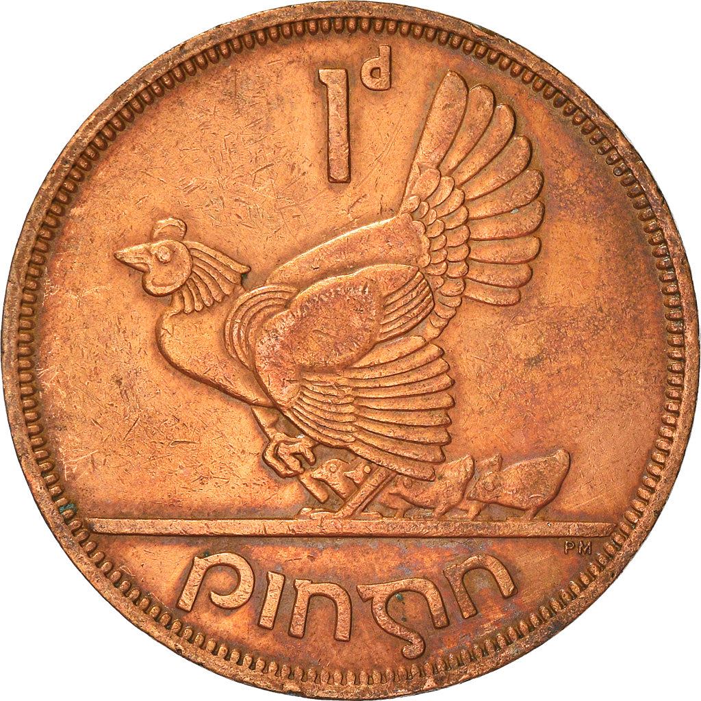 Ireland Coin Irish 1 Pingin | Harp | Hen | Chick | KM11 | 1938 - 1968