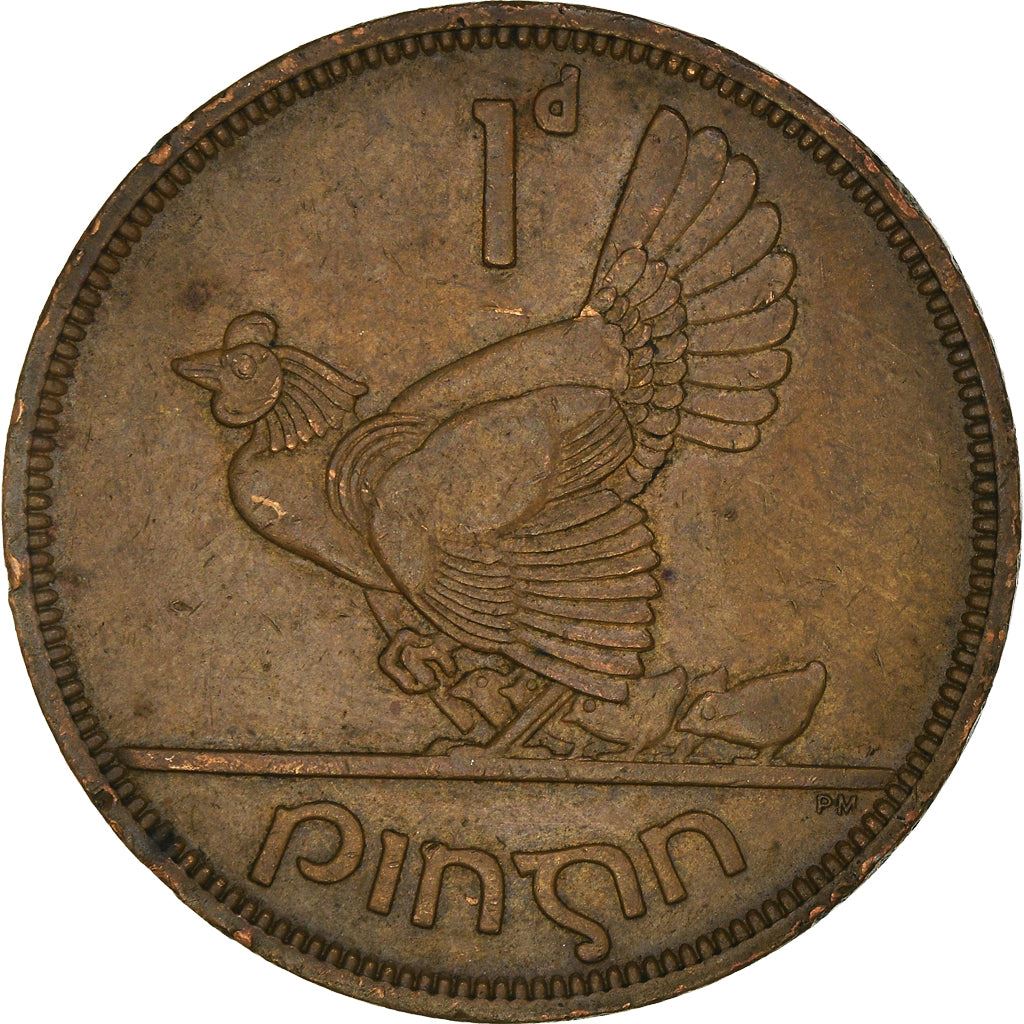 Ireland Coin Irish 1 Pingin | Harp | Hen | Chick | KM11 | 1938 - 1968