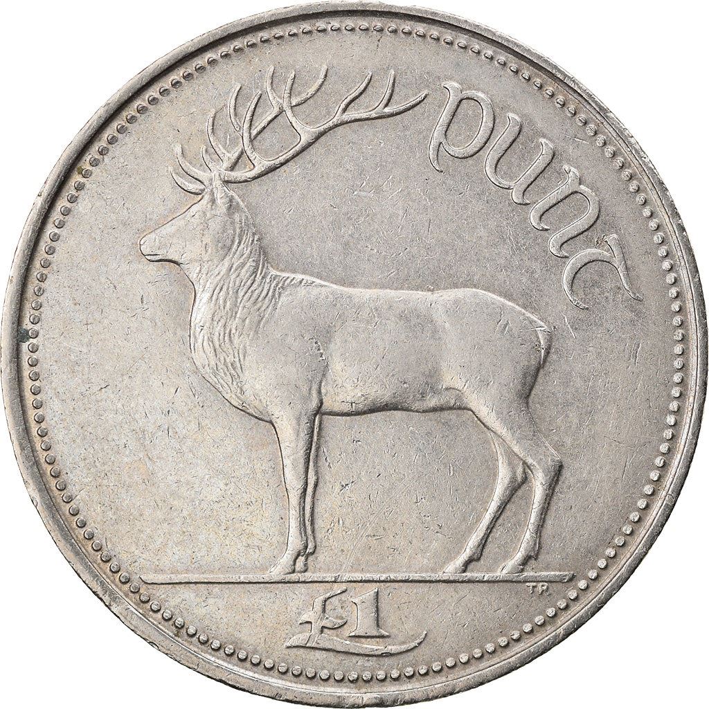 Ireland Coin Irish 1 Pound | Harp | Red Deer | KM27 | 1990 - 2000