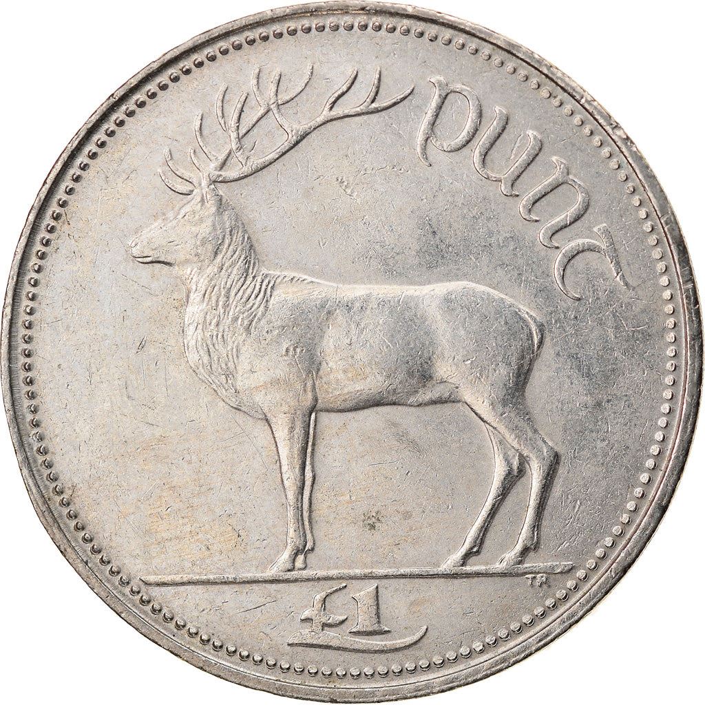 Ireland Coin Irish 1 Pound | Harp | Red Deer | KM27 | 1990 - 2000