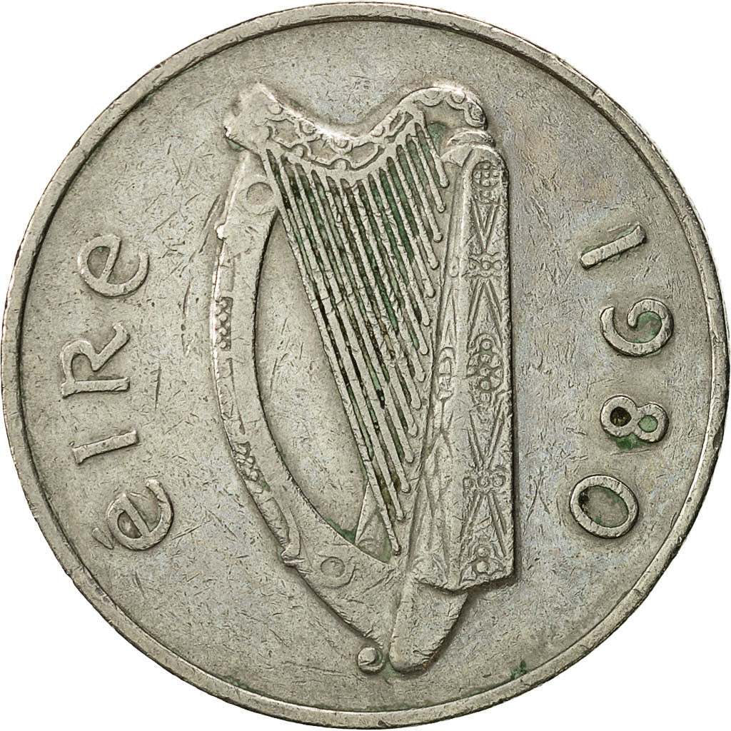 Ireland Coin Irish 10 Pence | Harp | Atlantic Salmon | KM23 | 1969 - 1986