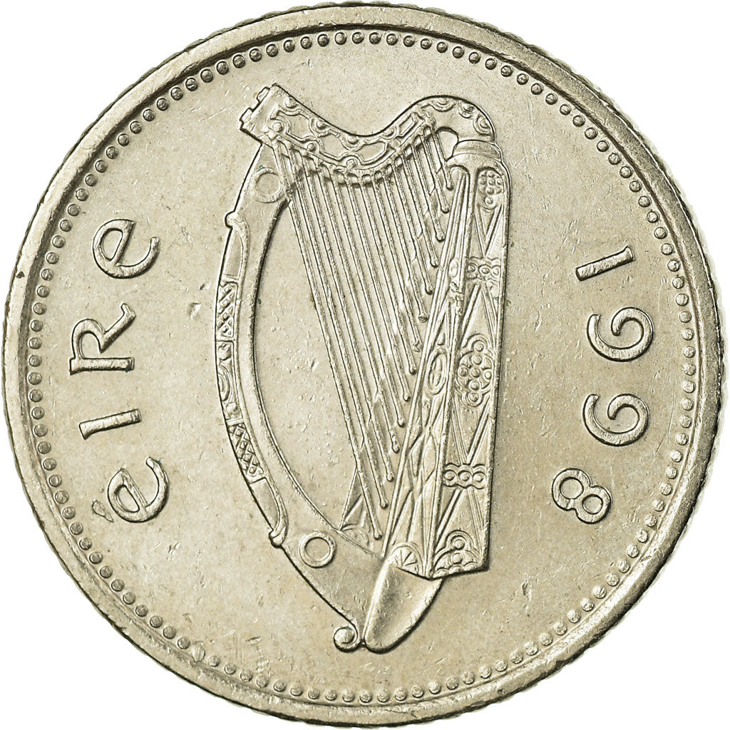 Ireland Coin Irish 10 Pence | Harp | Salmon | KM29 | 1993 - 2000