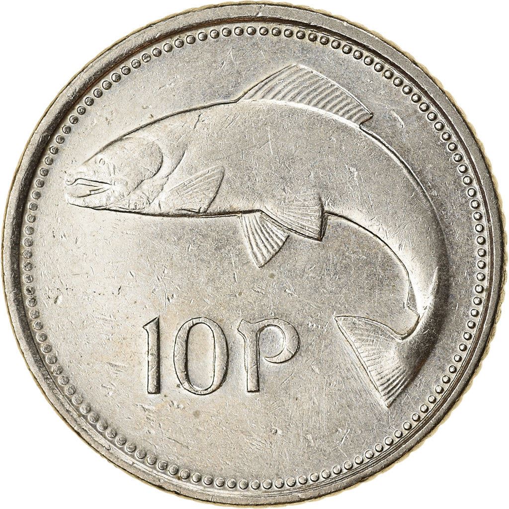 Ireland Coin Irish 10 Pence | Harp | Salmon | KM29 | 1993 - 2000