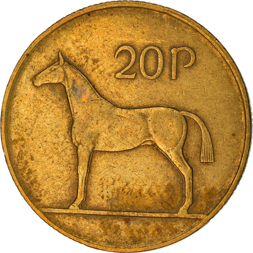 Ireland Coin Irish 20 Pence | Harp | Hunting Horse | KM25 | 1985 - 2000