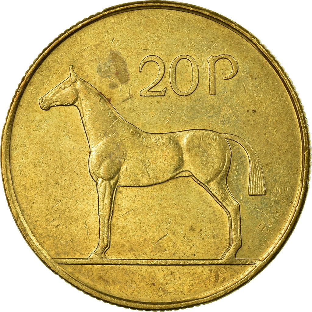 Ireland Coin Irish 20 Pence | Harp | Hunting Horse | KM25 | 1985 - 2000