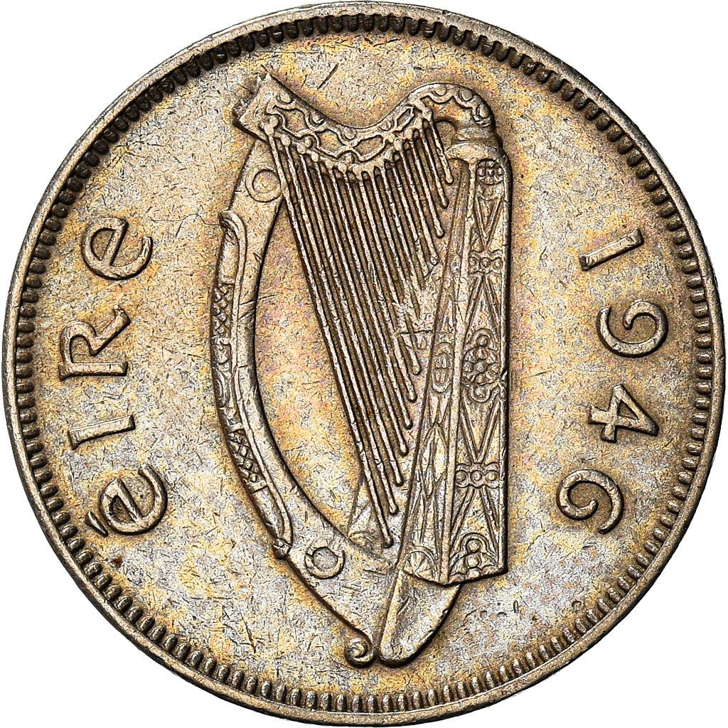 Ireland Coin Irish 6 Pingin | Celtic Harp | Irish Wolfhound | KM13a | 1942 - 1969